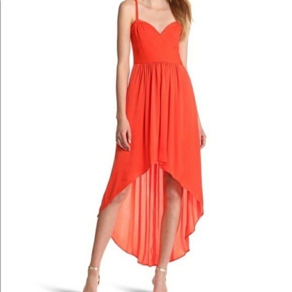 BCBG MaxAzria High Low Orange Tank Top Dress - Picture 1 of 4